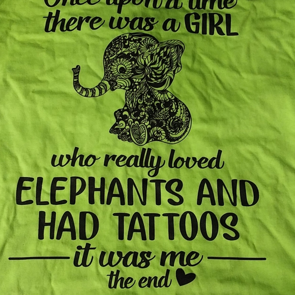 Hanes Tops - I Love Elephant and Tattoos